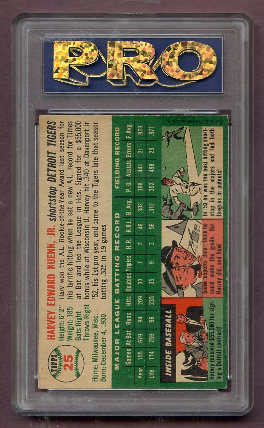 1954 Topps Baseball #025 Harvey Kuenn Tigers PGS 6.5 EX-MT+ 471734