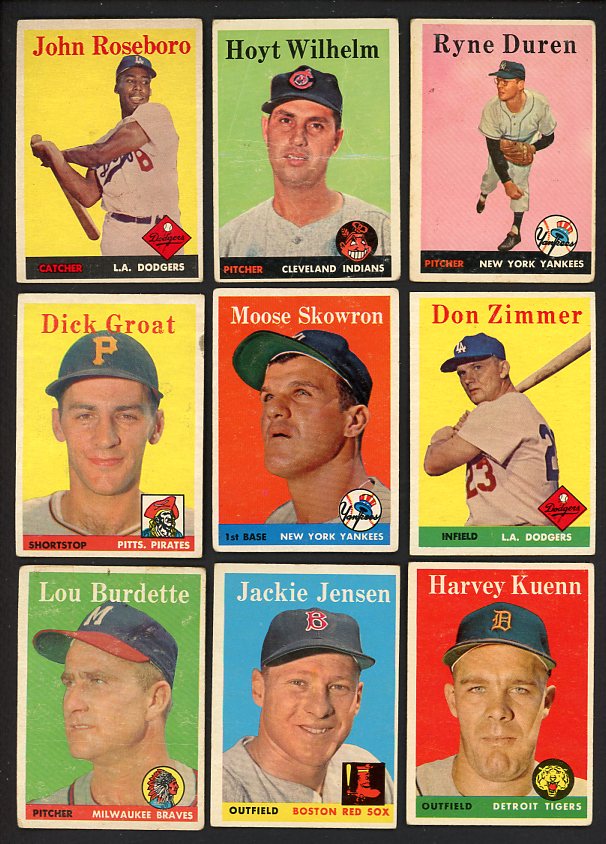 1958 Topps Set Lot 108 Diff Bargain Grade Wilhelm Roseboro 472199