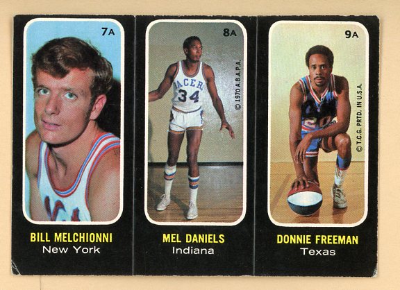 1971 Topps Basketball Trio Stickers # 7A/8A/9A Melchionni Danies Freeman VG-EX 473101