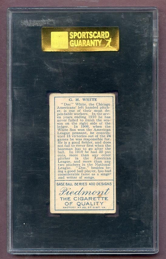 1911 T205 T 205 Doc White White Sox SGC 2 GD 474287