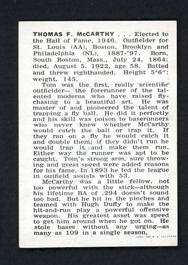 1950 Callahan Tommy McCarthy EX+/EX-MT 478617