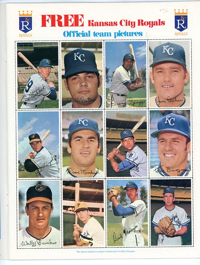 1971 Dell Stamp Album Kansas City Royals Complete Piniella Otis 490749