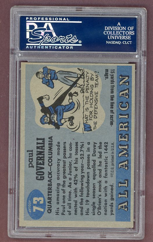 1955 Topps Football #073 Paul Governali Columbia PSA 5 EX 512195