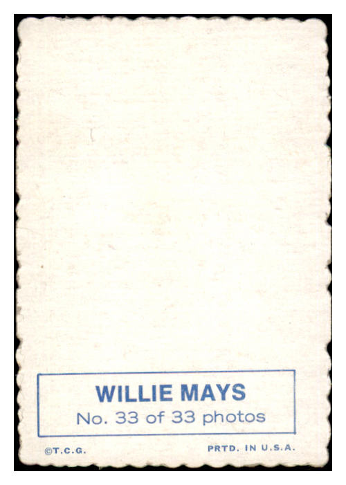 1969 Topps Baseball Deckle Edge #033 Willie Mays Giants EX-MT 515214