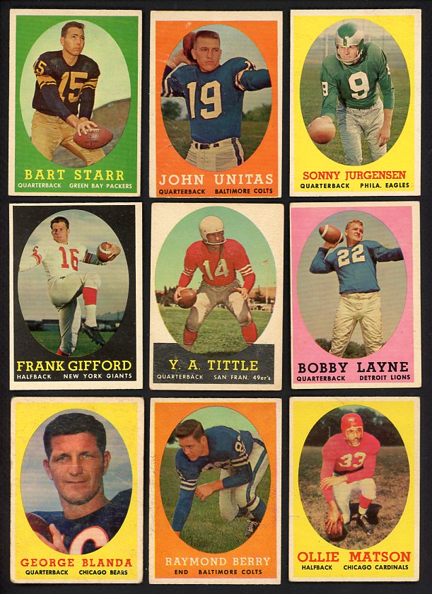 1958 Topps Football Near Set (-J. Brown) VG-EX Unitas Starr 516805