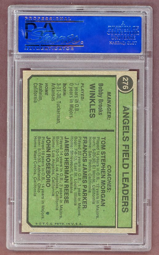 1974 Topps Baseball #276 Bobby Winkles Angels PSA 7 NM 518054