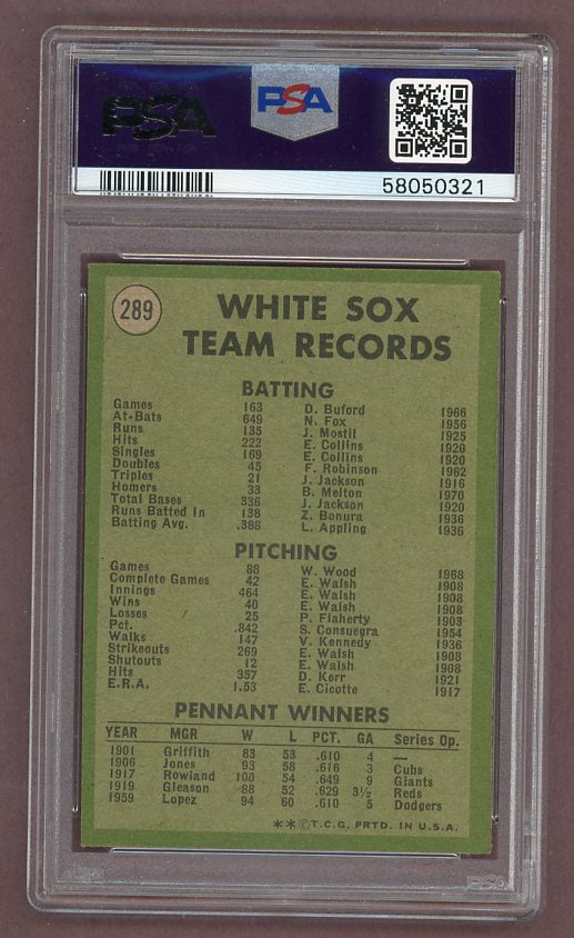 1971 Topps Baseball #289 Chicago White Sox Team PSA 5 EX 518305
