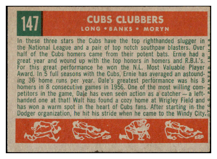 1959 Topps Baseball #147 Ernie Banks Dale Long EX-MT 522542