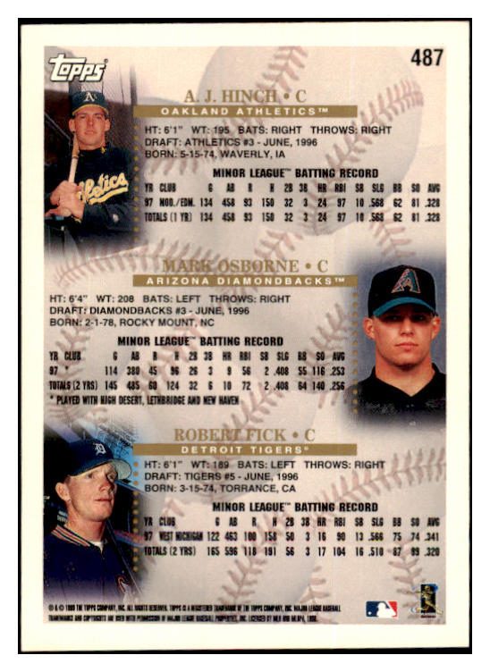 1998 Topps #487 Mark Osborne Diamondbacks Signed Autographed 531991
