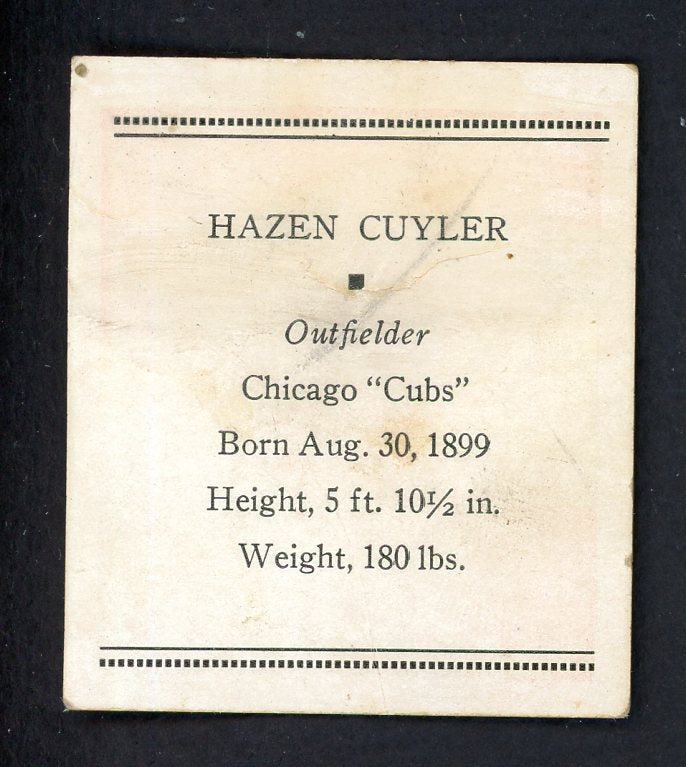1933 Tattoo Orbit Kiki Cuyler Cubs GD back damage 533266
