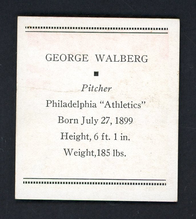 1933 Tattoo Orbit Rube Walberg A's EX-MT 533279