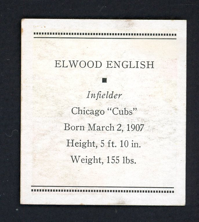 1933 Tattoo Orbit Woody English Cubs EX 533286