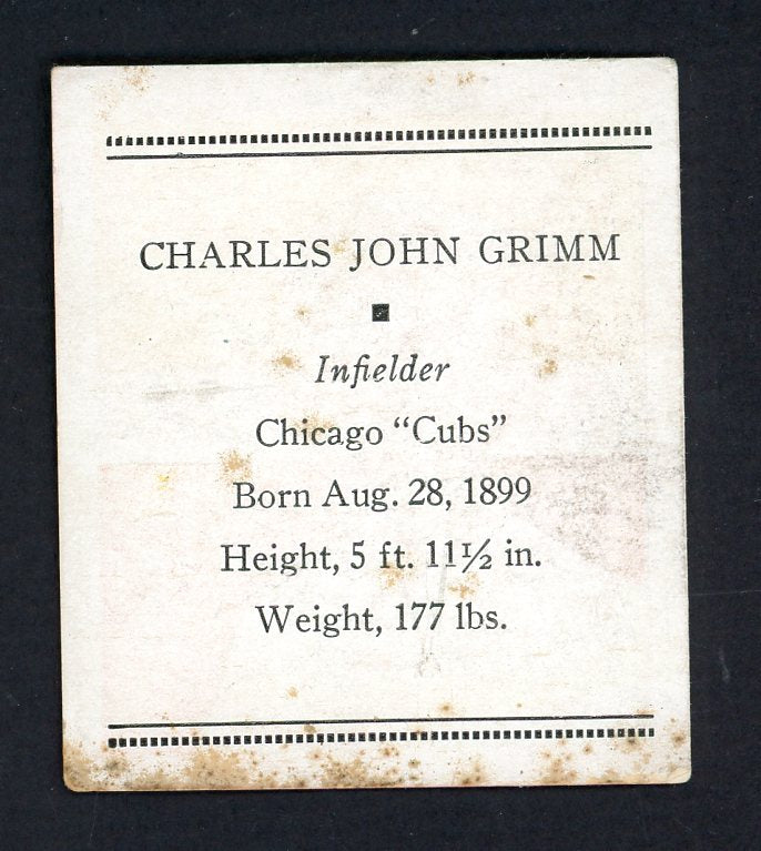 1933 Tattoo Orbit Charlie Grimm Cubs VG 533289