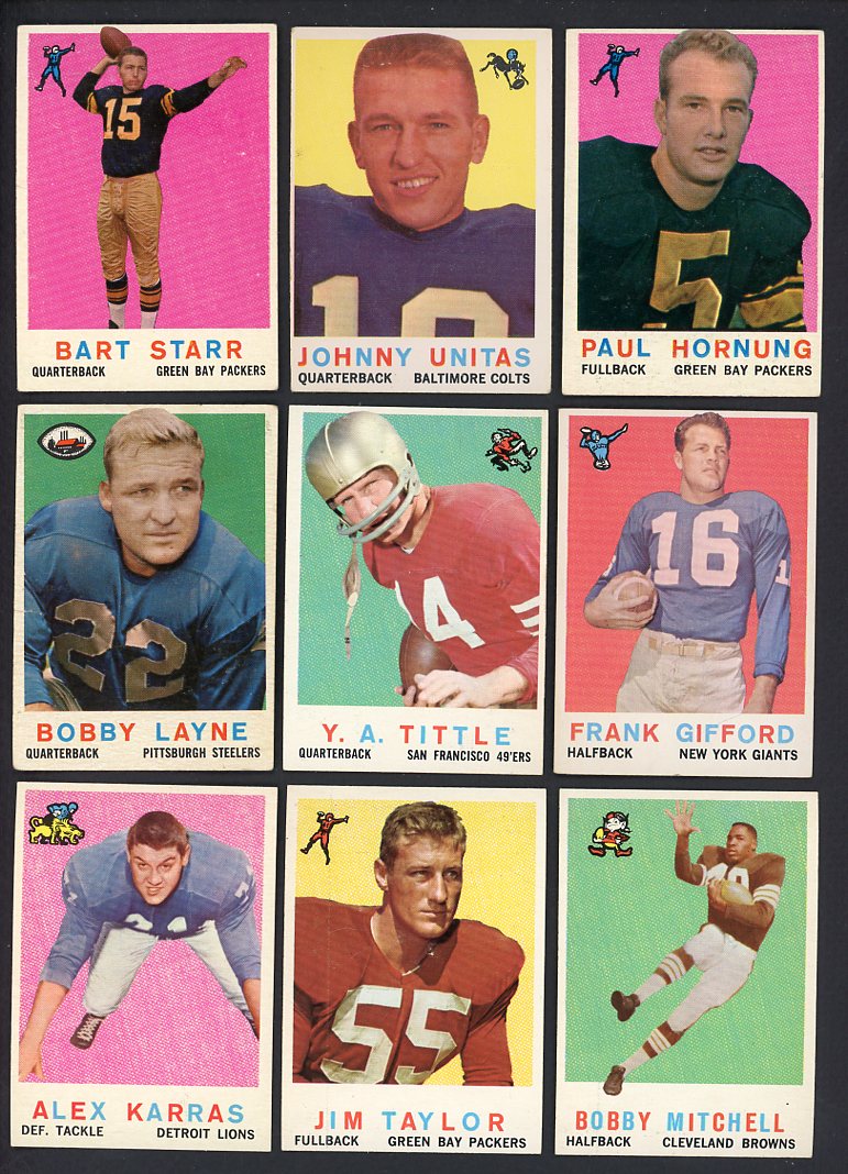1959 Topps Football Near Set (No Brown) EX-MT Unitas Starr 533410