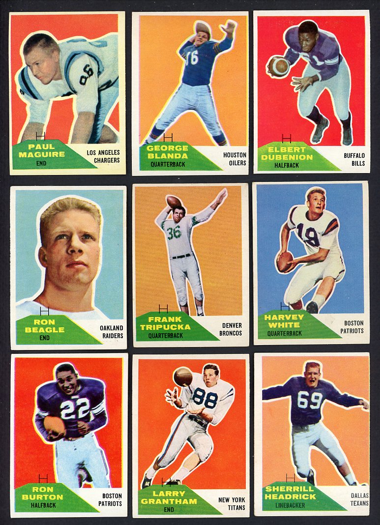 1960 Fleer Part Set Lot 88 Diff EX+/EX-MT Blanda Maguire Tripucka 533413
