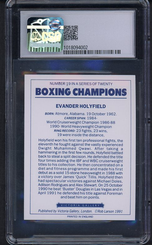1991 Victoria #019 Evander Holyfield Boxer CSG 9.5 GEM MINT 534002