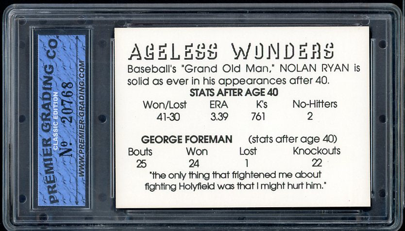 1991 Ageless Wonders Nolan Ryan George Foreman PGC 10 534091