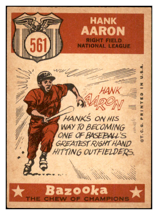 1959 Topps Baseball #561 Hank Aaron A.S. Braves EX-MT oc 534311