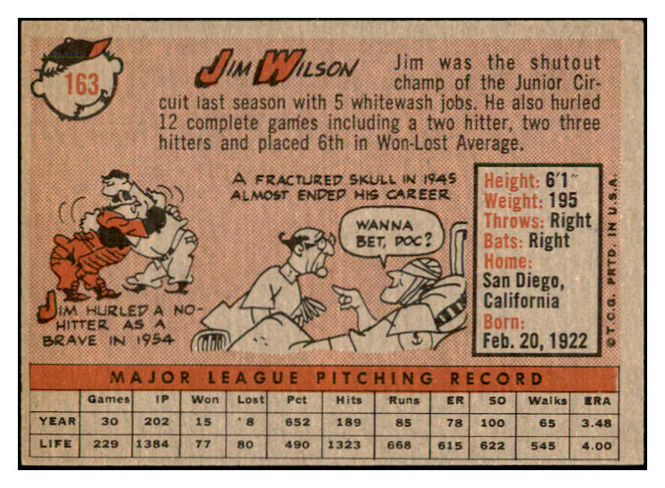 1958 Topps Baseball #163 Jim Wilson White Sox EX-MT 535715