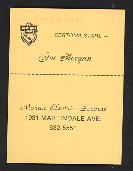 1977 Sertoma Stars Joe Morgan Astros NR-MT 536662