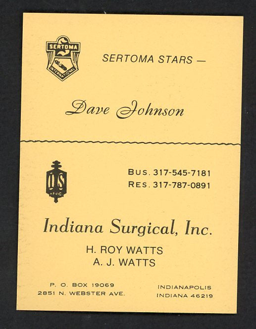 1977 Sertoma Stars Dave Johnson Orioles NR-MT 536674