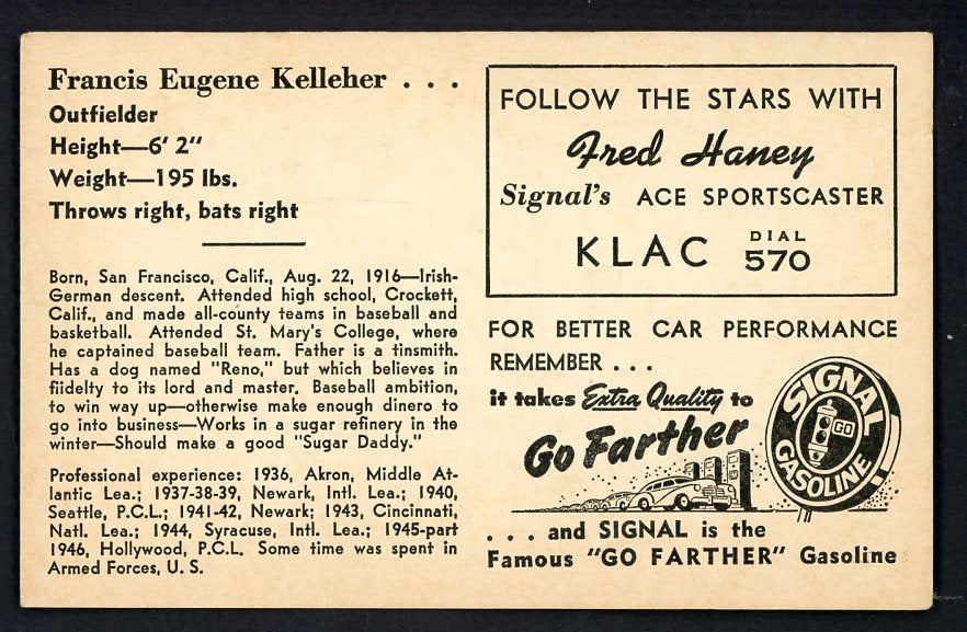 1947 Signal Oil Frank Kelleher Hollywood VG 537104