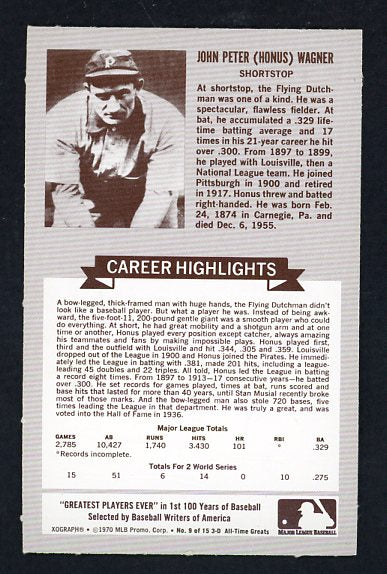 1970 Rold Gold #009 Honus Wagner Pirates NR-MT 537523
