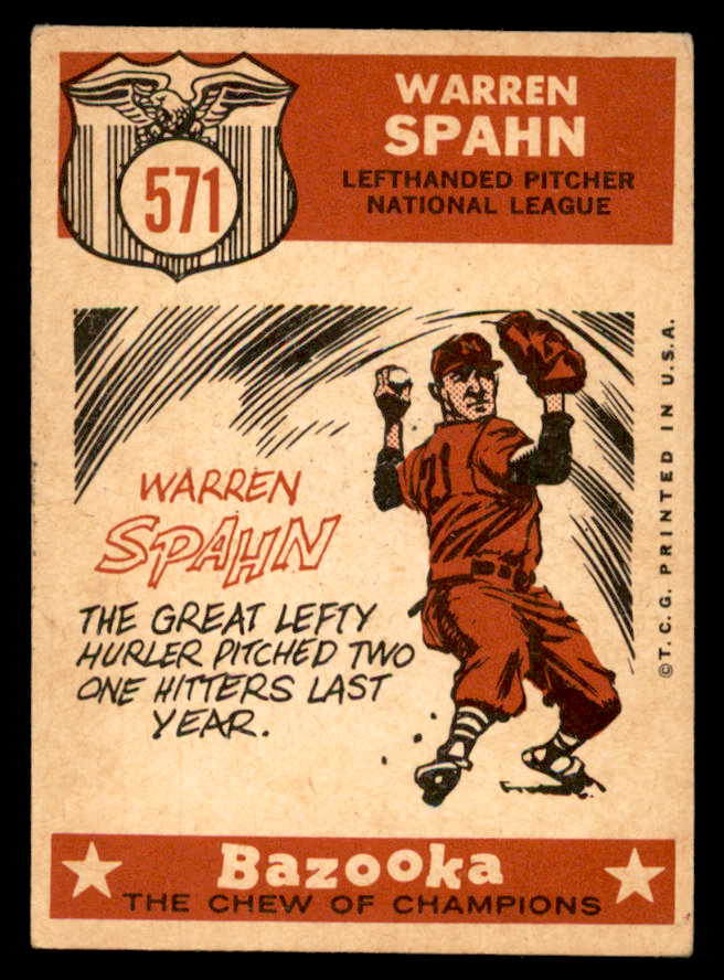1959 Topps Baseball #571 Warren Spahn A.S. Braves EX 540179