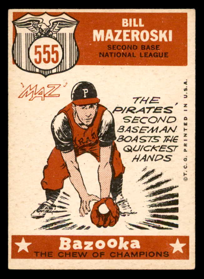 1959 Topps Baseball #555 Bill Mazeroski A.S. Pirates EX+/EX-MT 540206