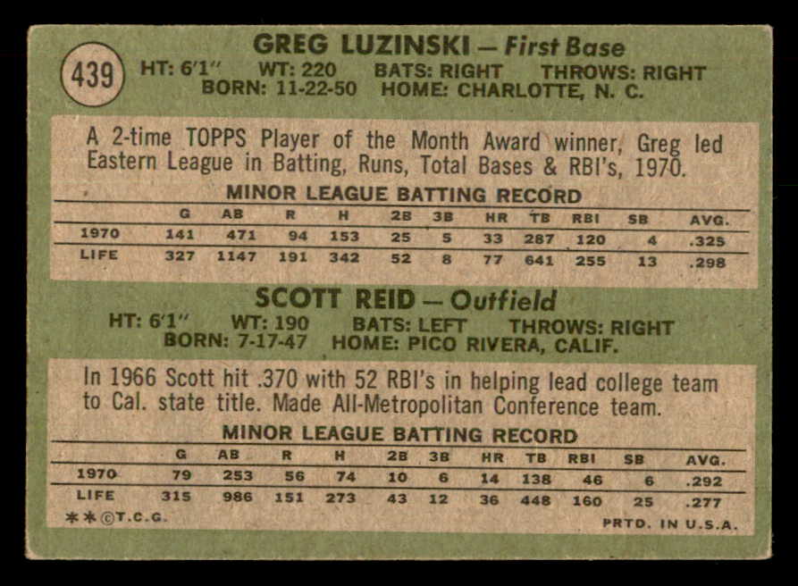 1971 Topps Baseball #439 Greg Luzinski Phillies VG-EX 541679