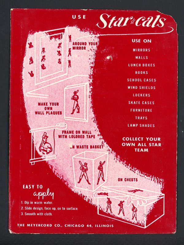1952 Star Cal Decals 1 #079B Pee Wee Reese Dodgers 542453
