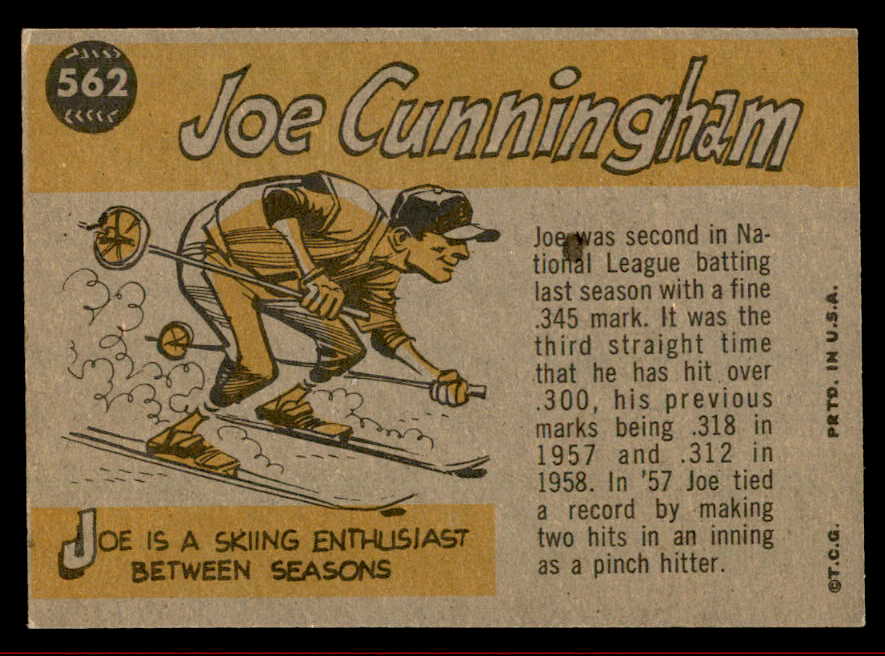 1960 Topps Baseball #562 Joe Cunningham A.S. Cardinals NR-MT 542689