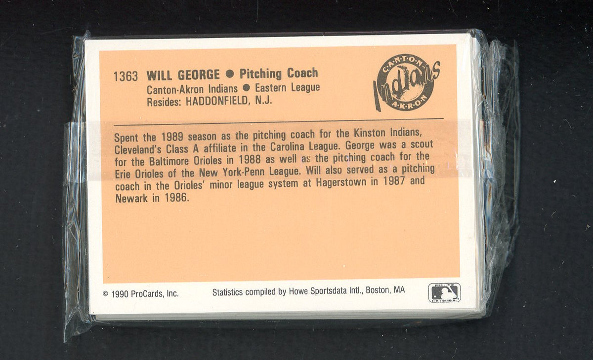 1990 Pro Card Canton Akron Indians Complete Set Charles Nagy 543782