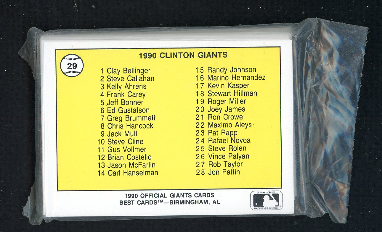 1990 Best Clinton Giants Complete Set Clay Bellinger 543789
