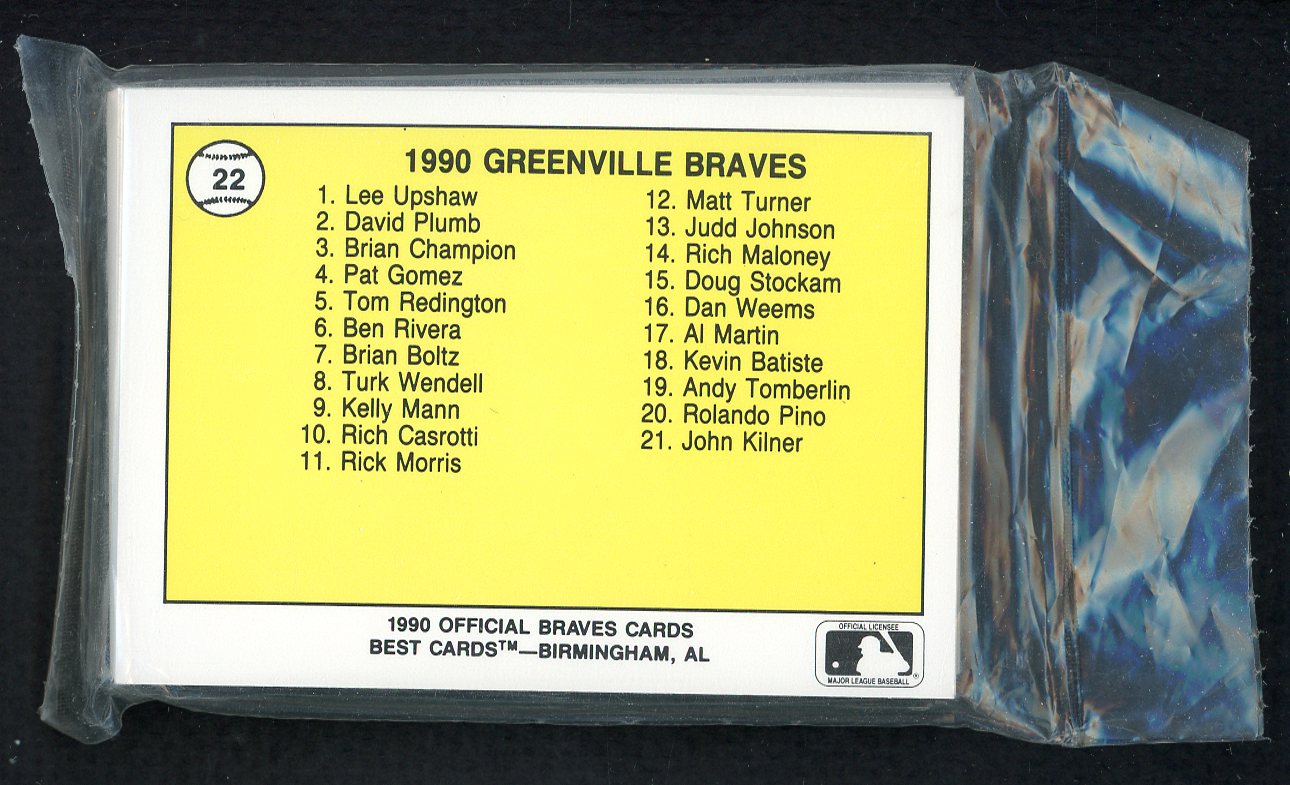 1990 Best Greenville Braves Complete Set Turk Wendell 543806