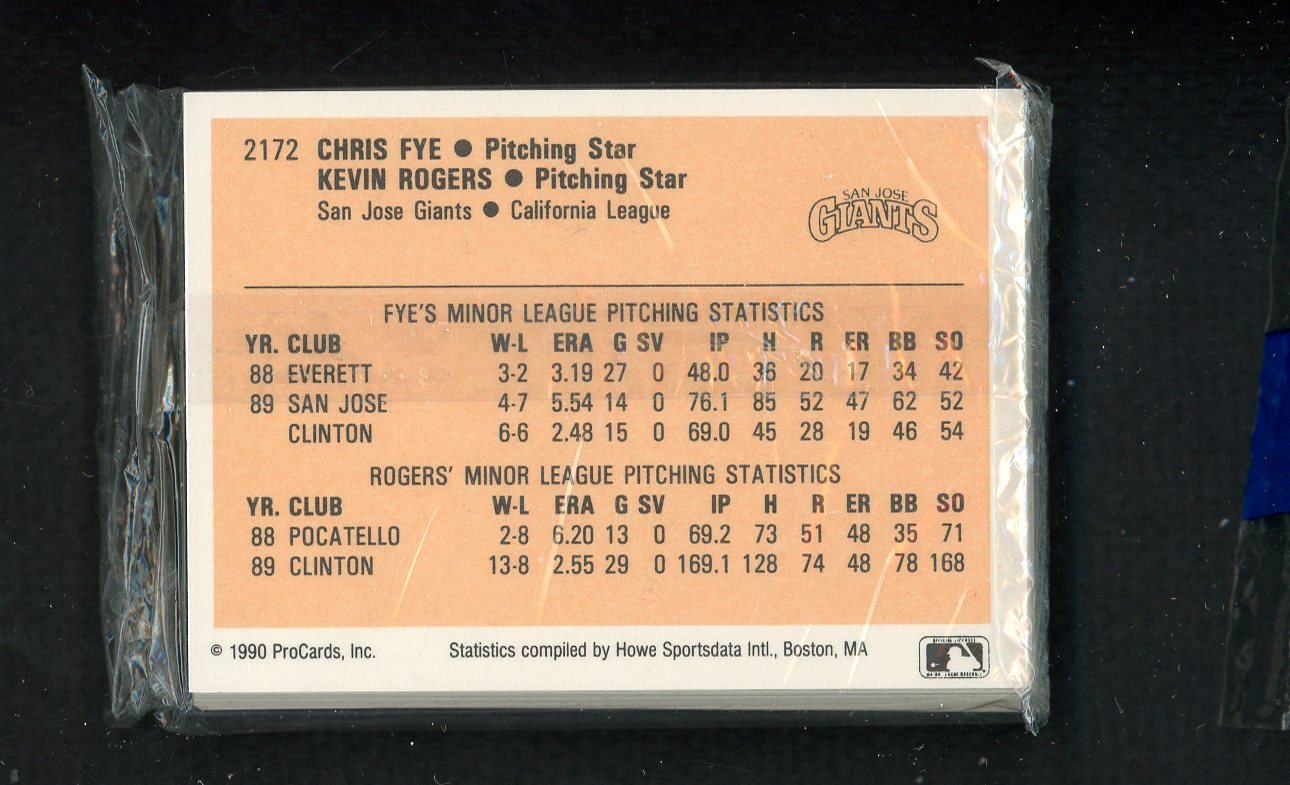 1990 Pro Card San Jose Giants Complete Set Royce Clayton 543860