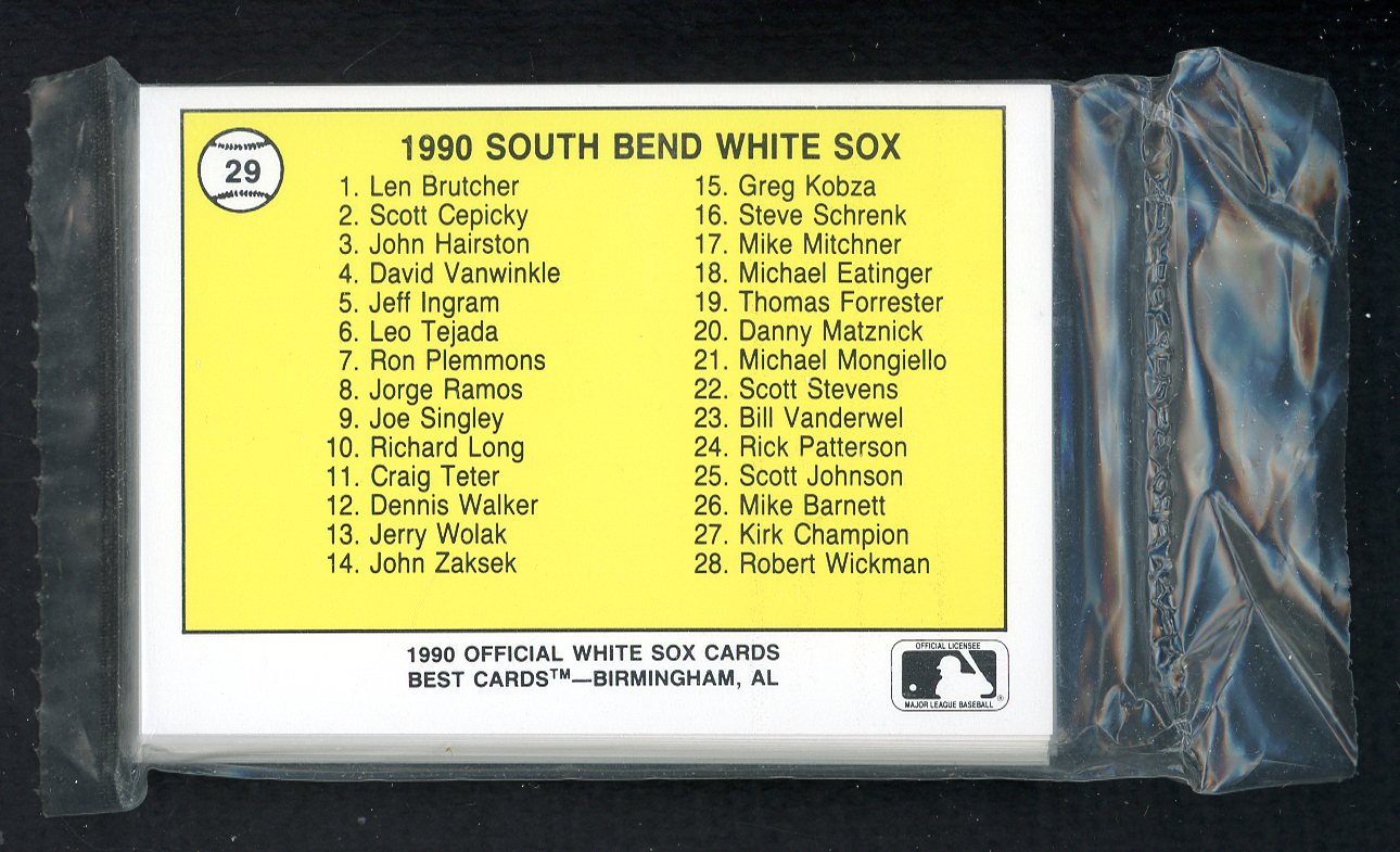 1990 Best South Bend White Sox Complete Set Bob Wickman 543864