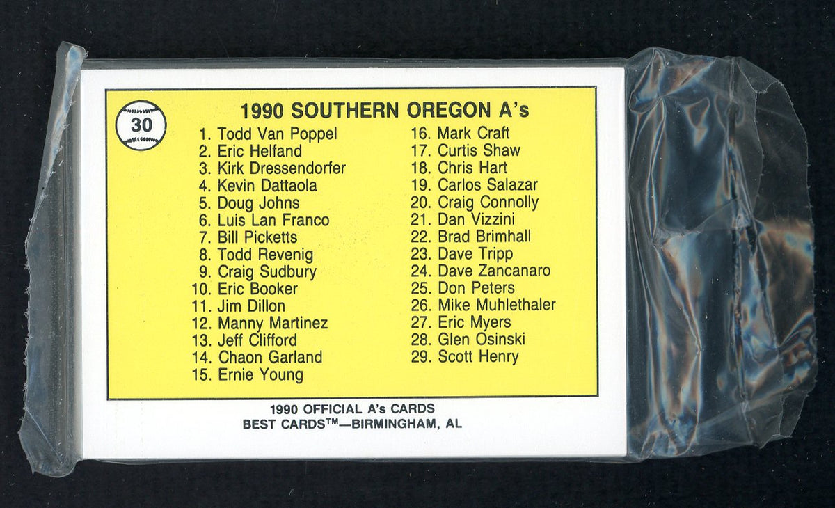 1990 Best Southern Oregon A's Complete Set Todd Van Poppel 543865