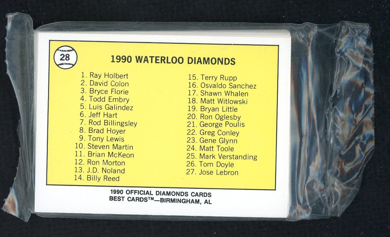 1990 Best Waterloo Diamonds Complete Set Bryce Florie 543883