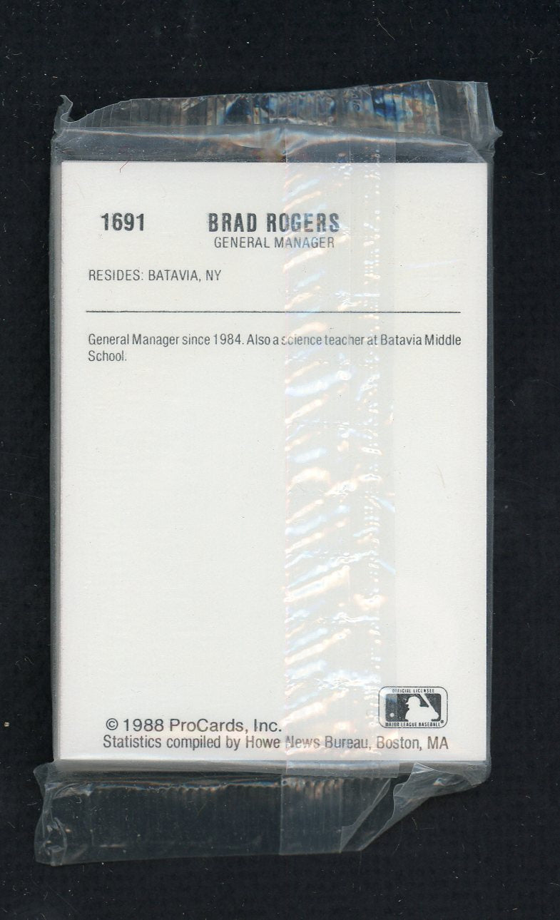 1988 Pro Card Batavia Clippers Complete Set Dave Cash 543895