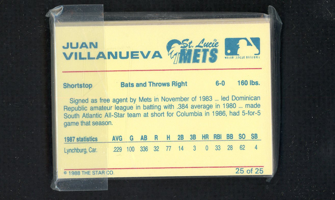 1988 Star St. Lucie Mets Complete Set Chris Donnels 543965