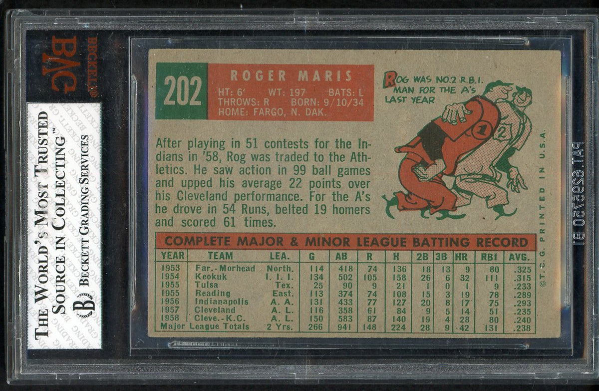 1959 Topps Baseball #202 Roger Maris A's BVG 5 EX 544777