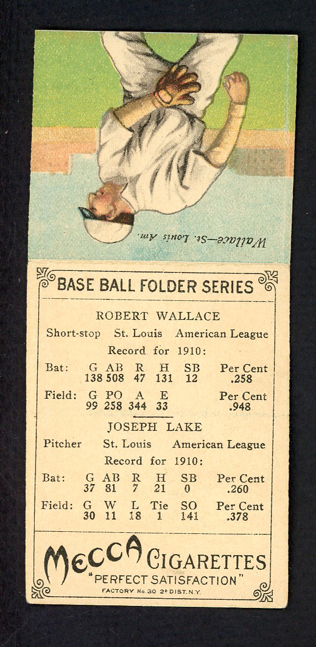 1911 T201 Mecca Double Folders Bobby Wallace Joe Lake EX+ 548500