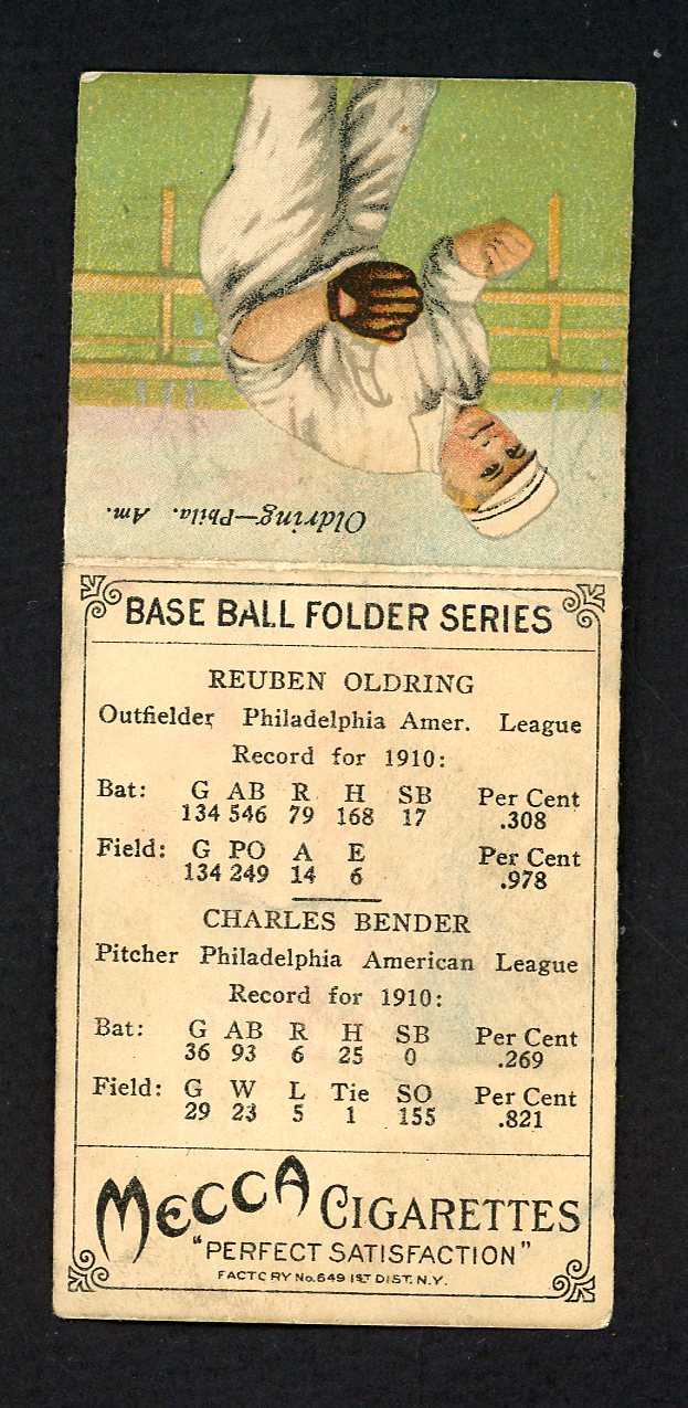 1911 T201 Mecca Double Folders Rube Oldring Chief Bender VG 548501