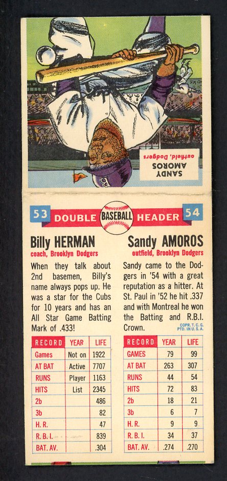 1955 Topps Baseball Double Headers #053/54 Herman Amoros EX-MT 551076