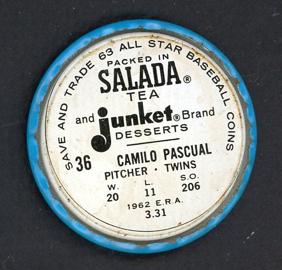 1963 Salada Baseball #036 Camilo Pascual Twins EX 551165