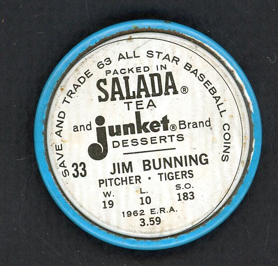 1963 Salada Baseball #033 Jim Bunning Tigers EX-MT 551168
