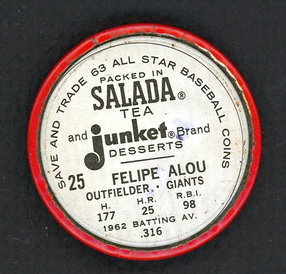 1963 Salada Baseball #025 Felipe Alou Giants EX 551188