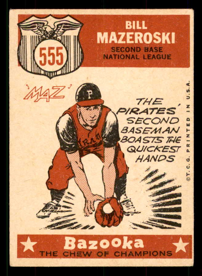 1959 Topps Baseball #555 Bill Mazeroski A.S. Pirates EX-MT 551698