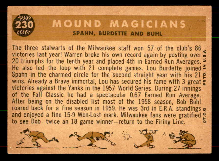 1960 Topps Baseball #230 Warren Spahn Lou Burdette NR-MT 551929